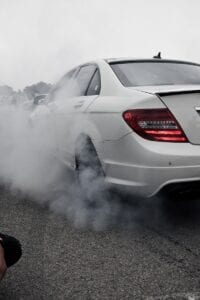 white smoke from a vehicle
