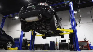 Japanese Auto Repair Lifted Vehicle