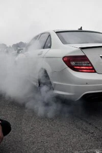 white smoke from a vehicle