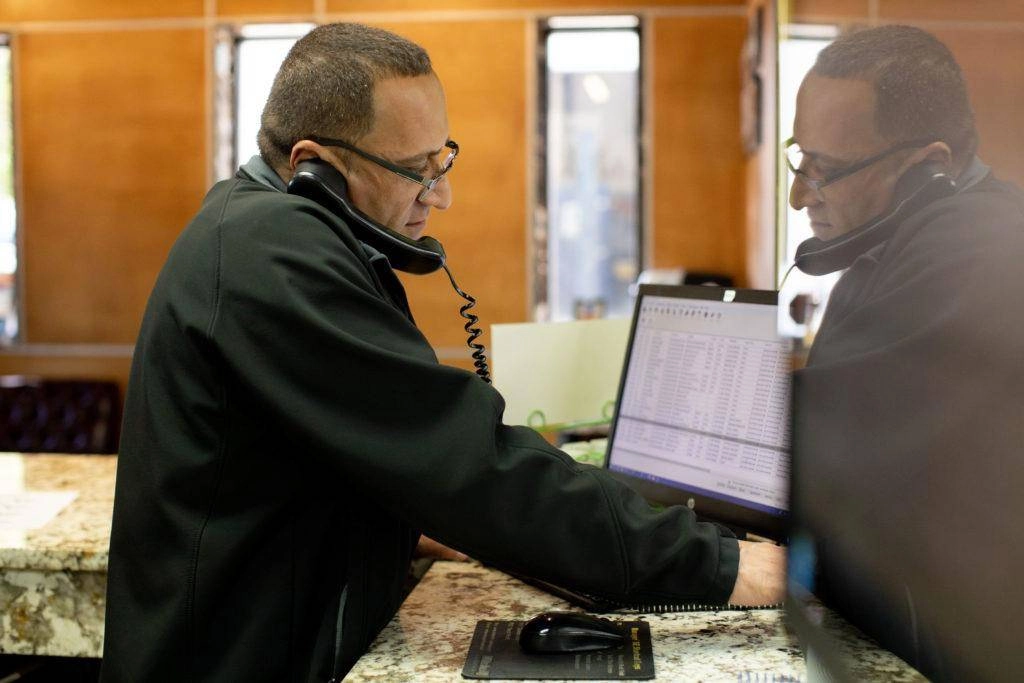 Taking customer service calls