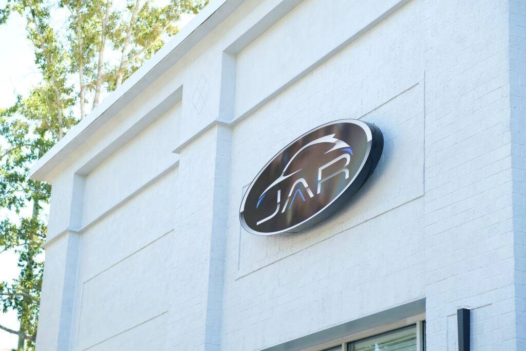 Japanese Auto Repair Decal on Building