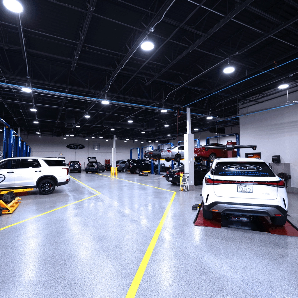 auto service shop full of vehicles