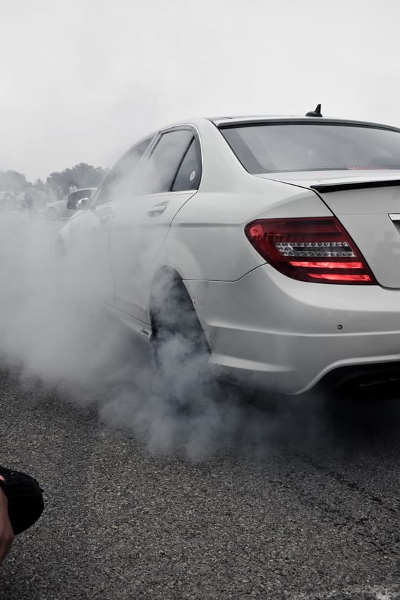 white smoke from a vehicle